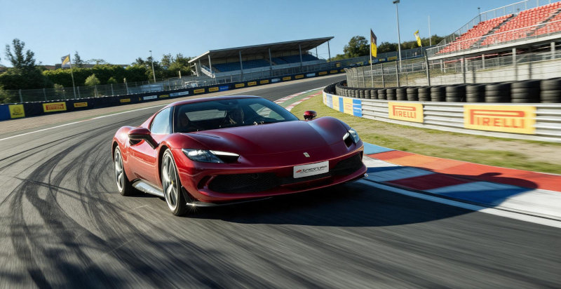 Ferrari 296 GTB da 830 CV durante un'esperienza in pista