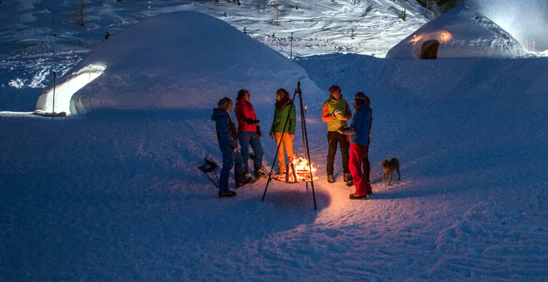 pernottamento igloo romantico sera