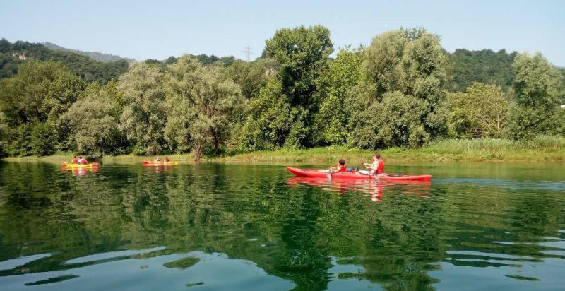 Escursione in kayak adda tra le anse e la natura incontaminata del Parco Adda Nord