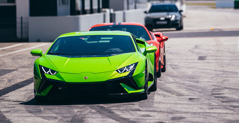 Lamborghini Huracán Tecnica presso il Centro Prove Quattroruote Vairano pronta per un test di guida sportiva