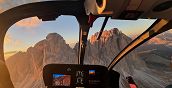 Foto aerea delle Tre Cime durante un volo in elicottero