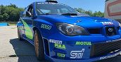 Subaru Impreza STI in azione sulla pista di Moncalieri con Club des Miles