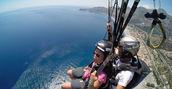 Panorama aereo della Sicilia durante il volo in parapendio da San Giorgio