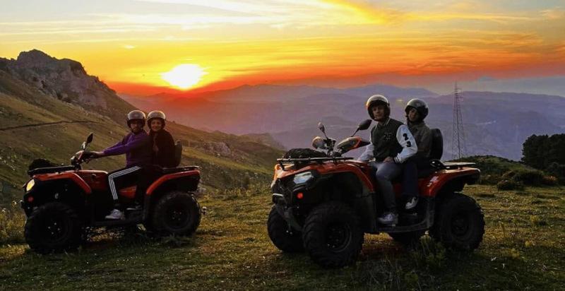 tramonto durante tour in quad a Novara di Sicilia provincia di Messina
