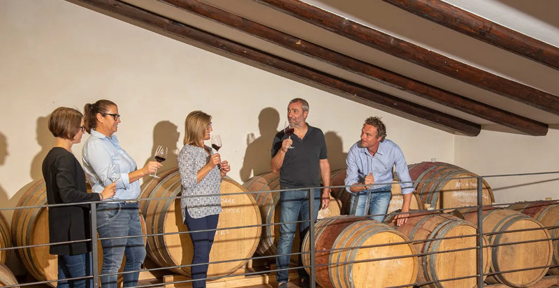 Degustazione vini bio Roero durante un'esperienza in cantina