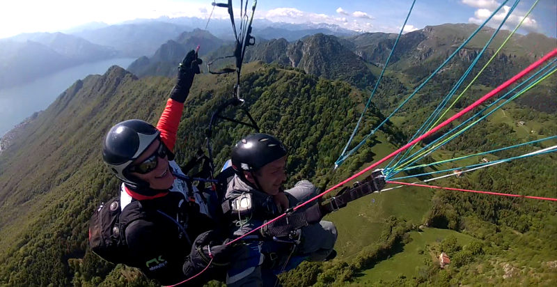 Volo parapendio biposto lago d'Iseo